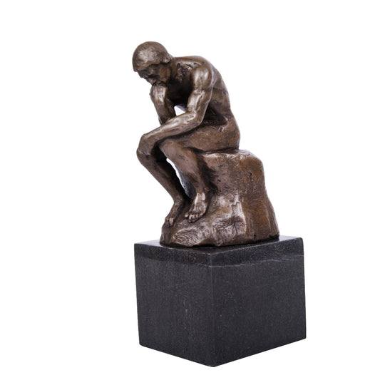 20cm/7.9inH |The Thinker Bronze Sculpture – Rodin Inspired Art Statue for Decor|TPE-185