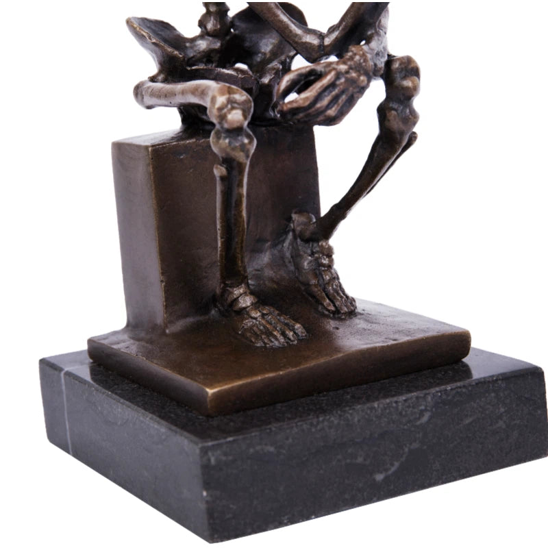 The Thinker Skeleton Bronze Statue Perfect for Office & Study|TPE-998