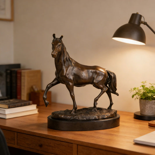 Trotting Bronze Horse Sculpture-Lost Wax Cast Equestrian Art Statue|TPY-363