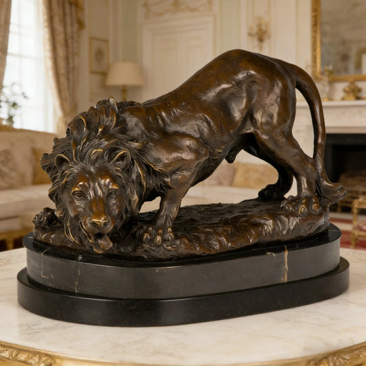 french style bronze lion statue