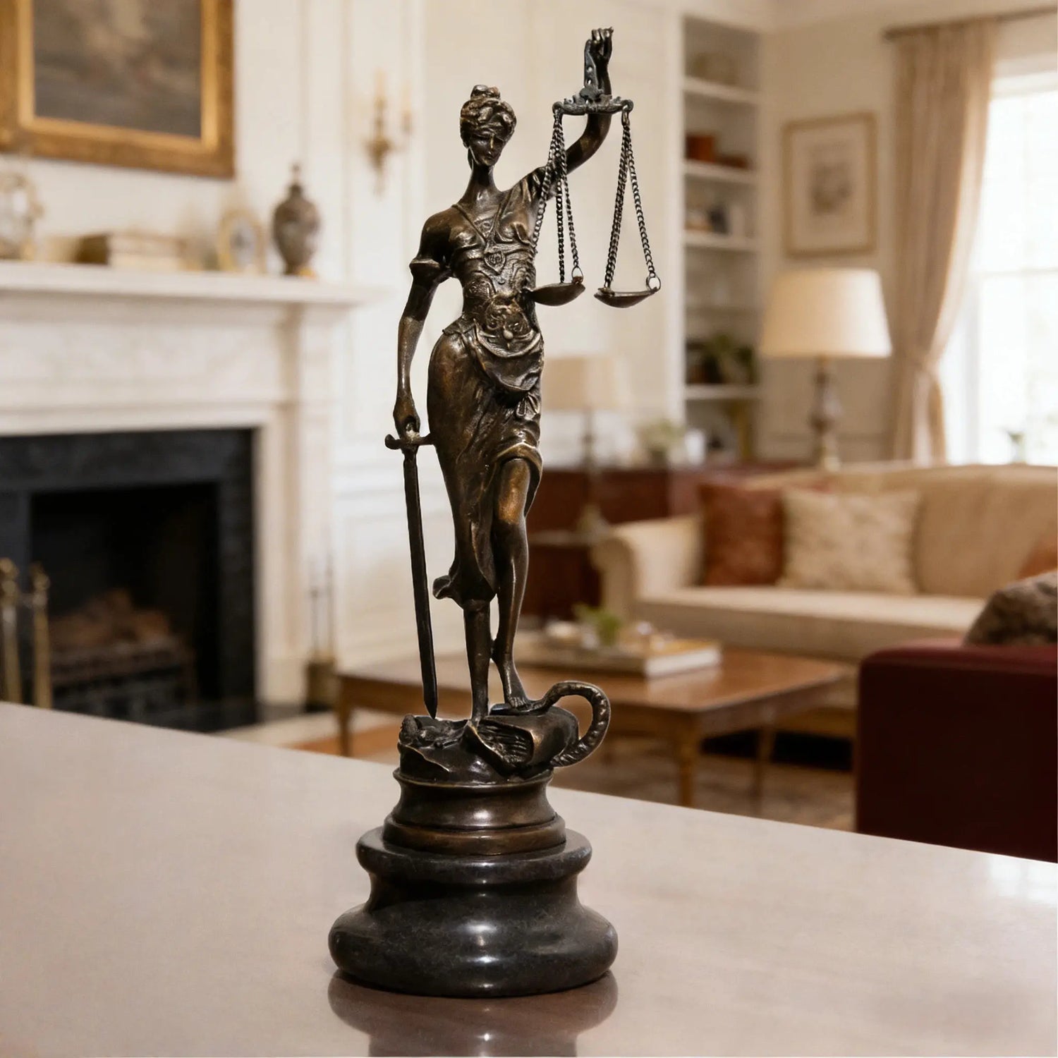 law justice bronze sculpture