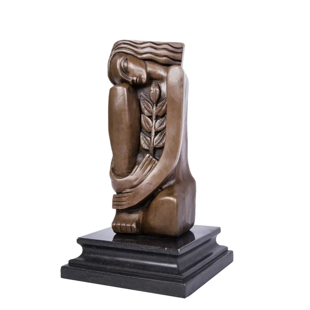 Handcrafted Modern Abstract Bronze Peace Sculpture–Female Metal Figurative Art Decor｜TPY-147