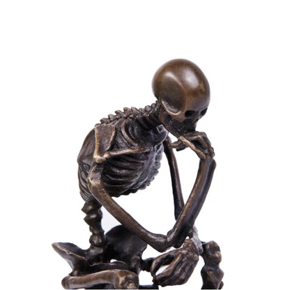 The Thinker Skeleton Bronze Statue Perfect for Office & Study|TPE-998