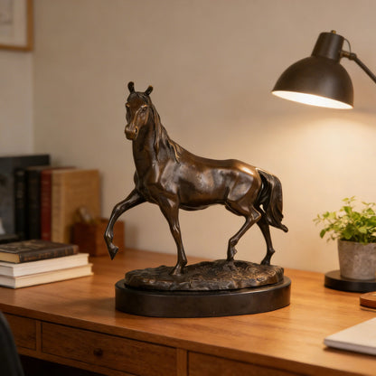 Trotting Bronze Horse Sculpture-Lost Wax Cast Equestrian Art Statue｜TPY-363