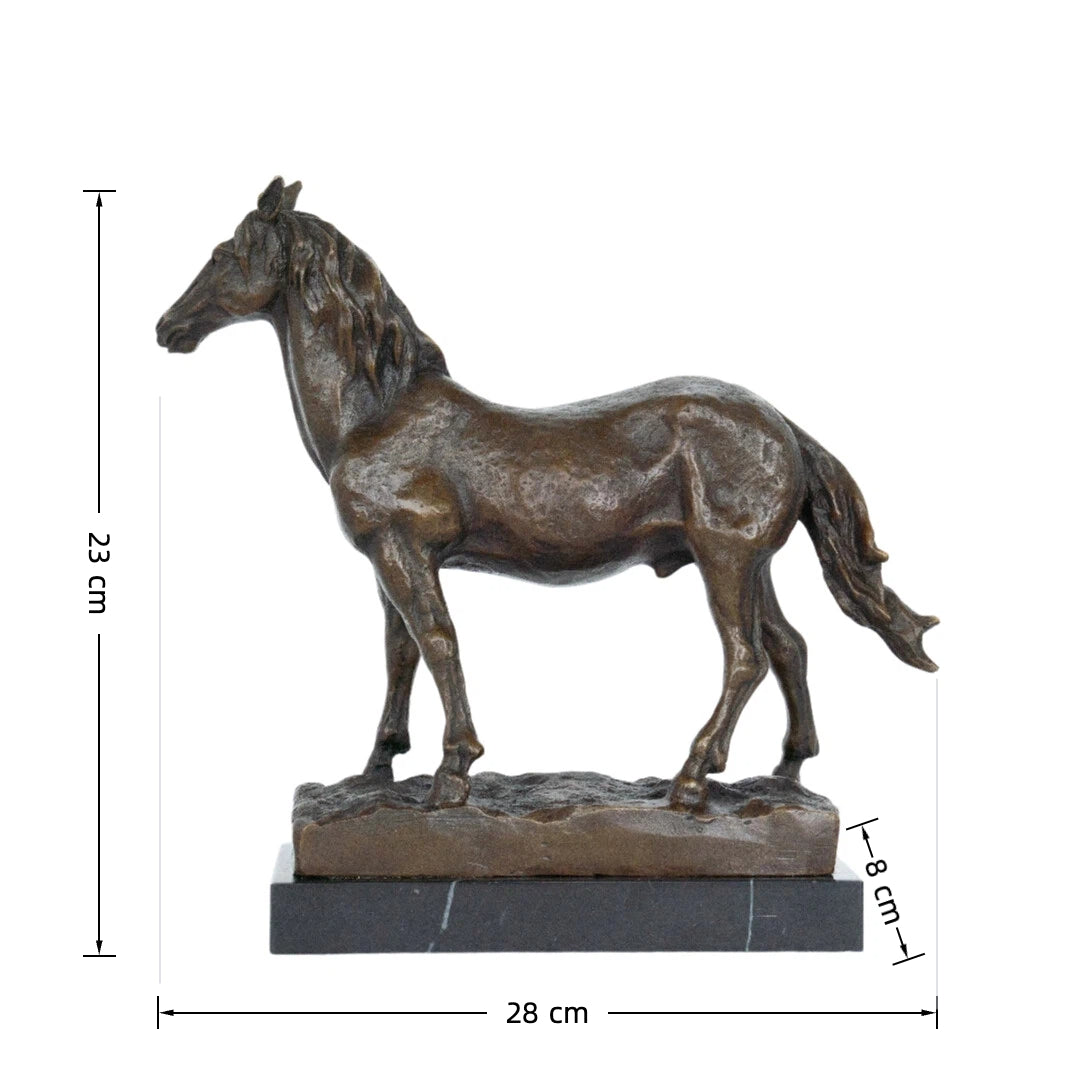 Standing Bronze Horse Sculpture-Lost-Wax Cast Horse Statue｜TPAL-005