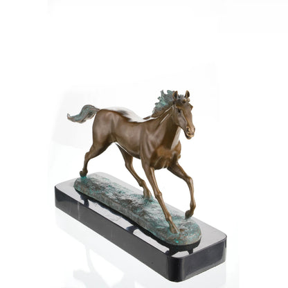 Running Horse Brass Sculpture-Galloping Horse Figurine, Symbol of Success and Strength｜FDW-022