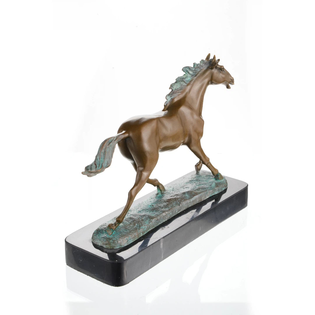 Running Horse Brass Sculpture-Galloping Horse Figurine, Symbol of Success and Strength｜FDW-022
