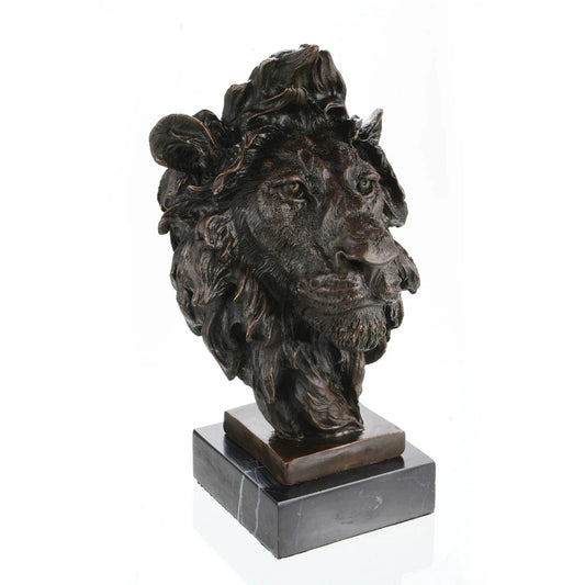 Powerful Lion Bronze Bust Statue-Symbol of Strength and Leadership｜FDW-041