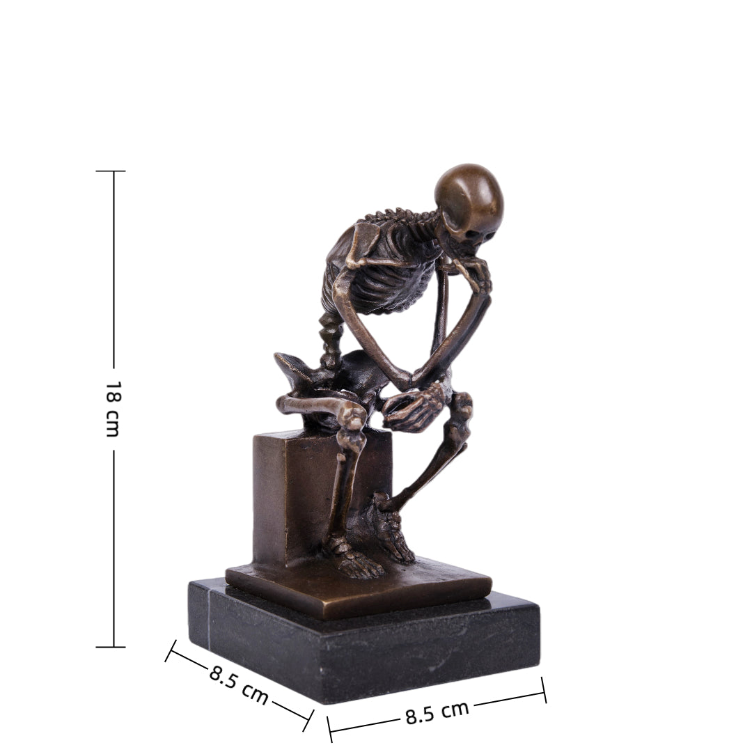 The Thinker Skeleton Bronze Statue Perfect for Office & Study|TPE-998