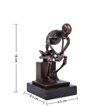 The Thinker Skeleton Bronze Statue Perfect for Office & Study|TPE-998
