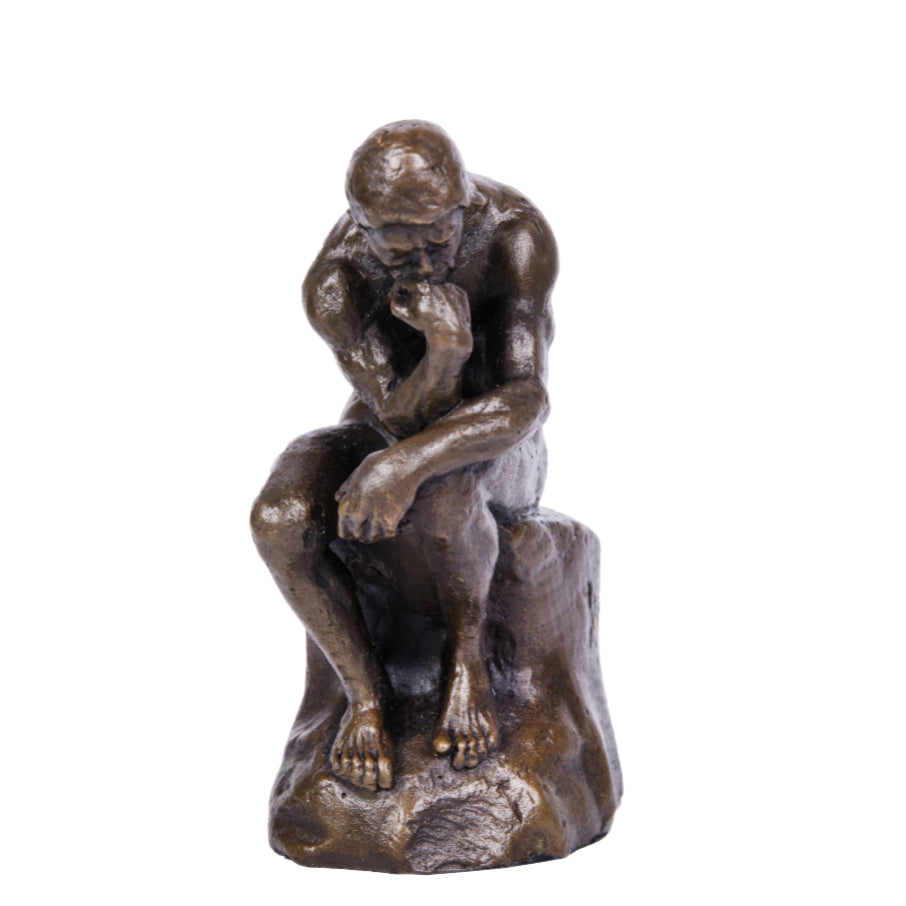 Realistic Rodin The Thinker bronze statue, high-end executive office decor, solid bronze philosophy sculpture.