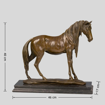 Bronze Horse Figurine with Flowing Mane-Luxury Decor Sculpture for Home or Office｜TPY-521