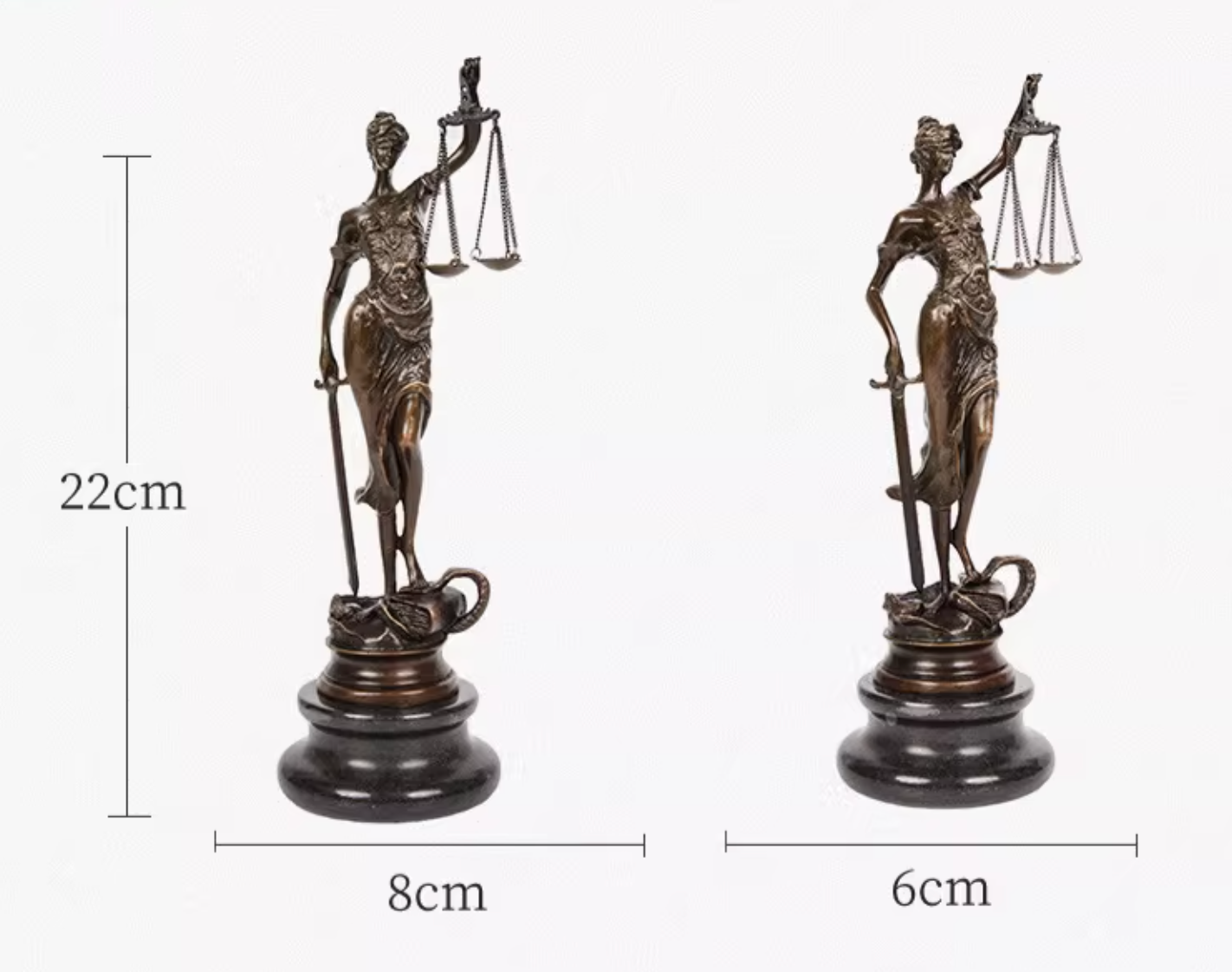 Lady Justice Bronze Sculpture–Symbol of Law, Fairness&Authority｜TPE-261