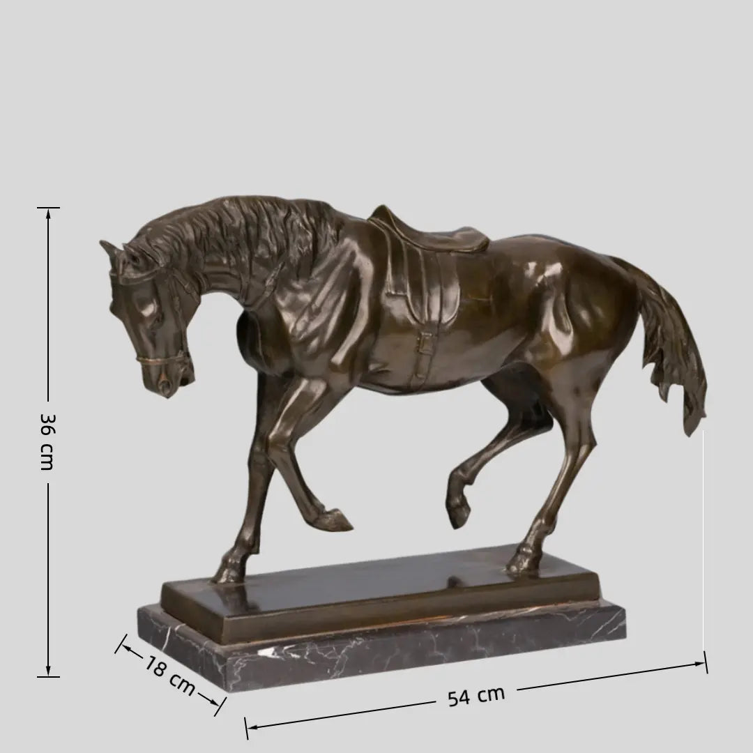 Handmade Bronze Horse with Western Saddle-Trotting Equestrian Statue｜TPY-309