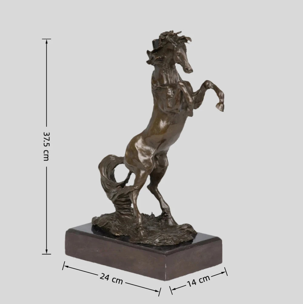 Powerful Bronze Rearing Horse Statue-Fine Art Equestrian Sculpture Decor｜TPY-371