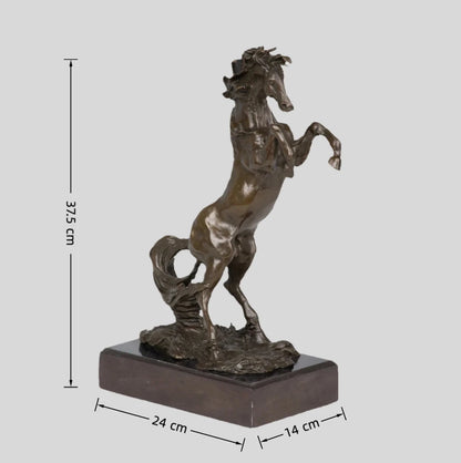 Powerful Bronze Rearing Horse Statue-Fine Art Equestrian Sculpture Decor｜TPY-371
