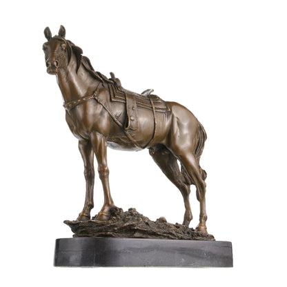 Western Saddle Bronze Horse Sculpture-Lost-Wax Cast Horse Statue｜TPY-603