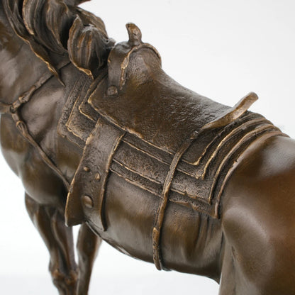 Western Saddle Bronze Horse Sculpture-Lost-Wax Cast Horse Statue｜TPY-603