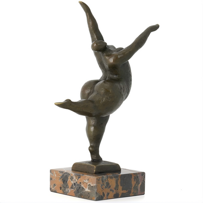 Handcrafted Abstract Plump Dancer Brass Sculpture-Expressive Vitality Art Decor｜TPE-736