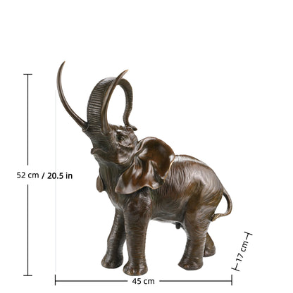 a vibrant bronze sculpture of an African elephant for home decor