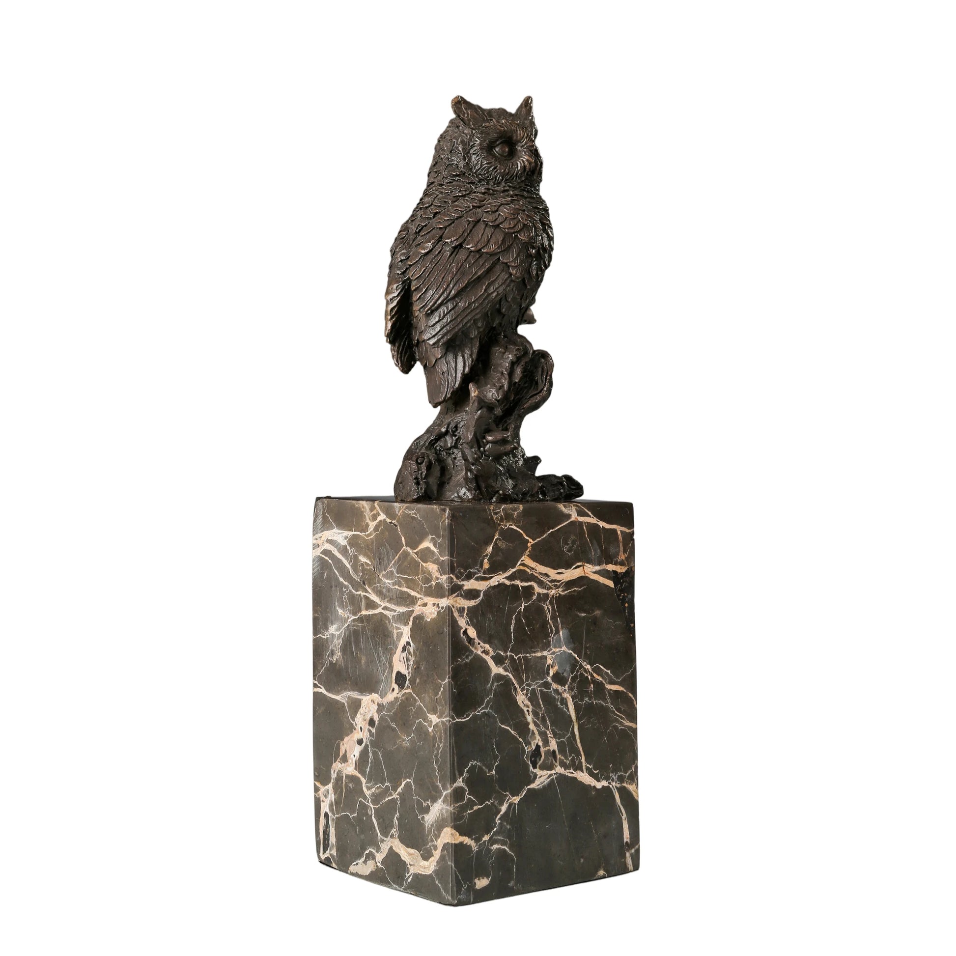bronze owl bird statue for desk decor