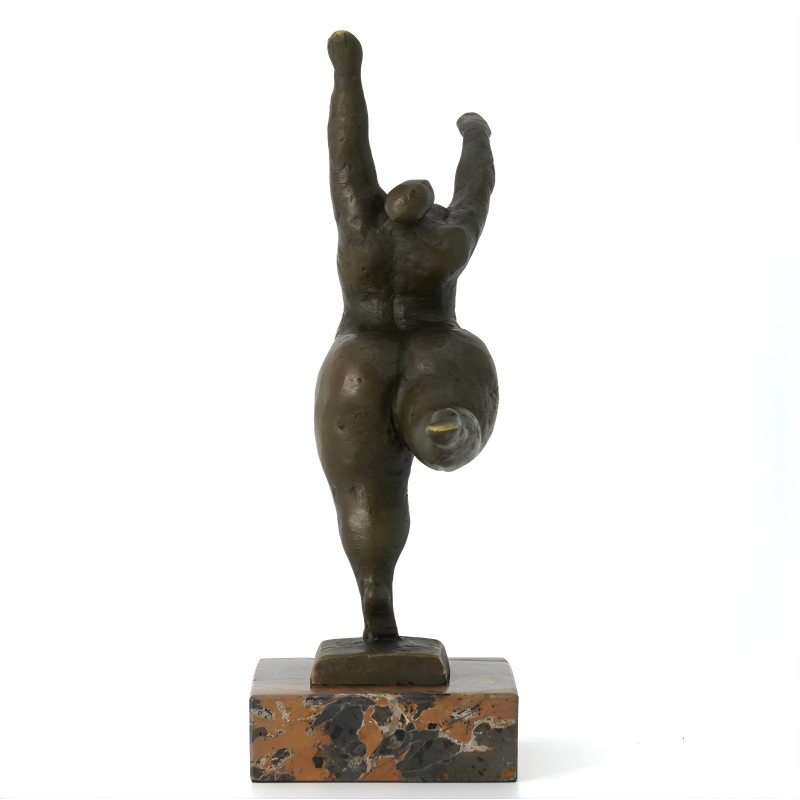 Handcrafted Abstract Plump Dancer Brass Sculpture-Expressive Vitality Art Decor｜TPE-736