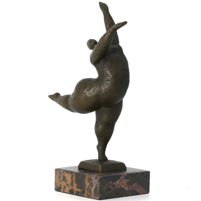 Handcrafted Abstract Plump Dancer Brass Sculpture-Expressive Vitality Art Decor｜TPE-736