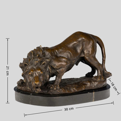 lost wax bronze lion sculpture